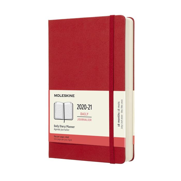 Moleskine Moleskine Daily Planner Large hard cover 20/21 Röd - Kalenderkungen.se