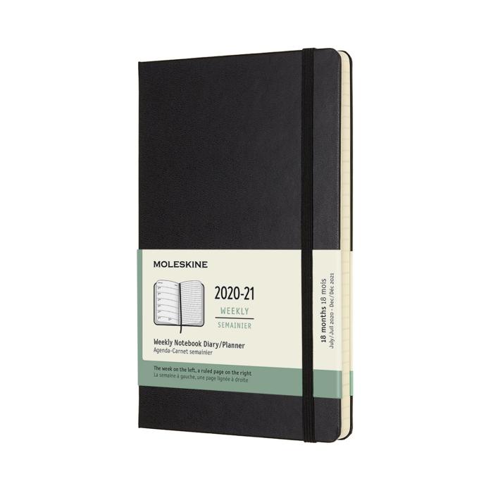 Moleskine Moleskine Veckokalender L Svart Hård 20-21 - Kalenderkungen.se