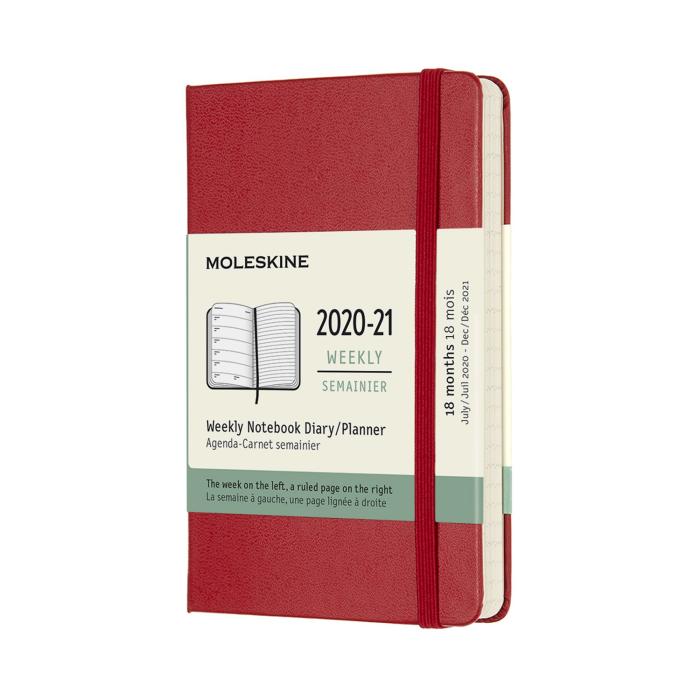Moleskine Moleskine Veckokalender Pkt Röd Hård 20/21 - Kalenderkungen.se