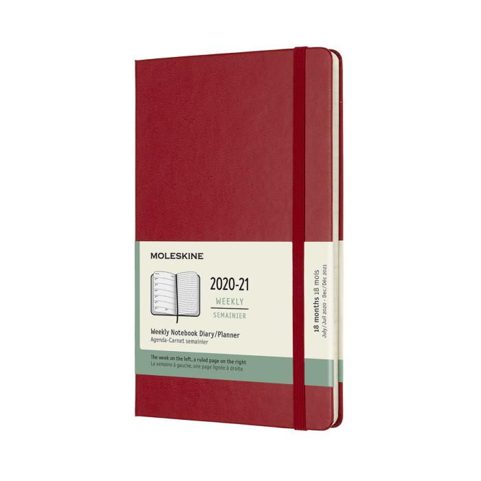 Moleskine Moleskine Veckokalender L Röd Hård 20-21 - Kalenderkungen.se