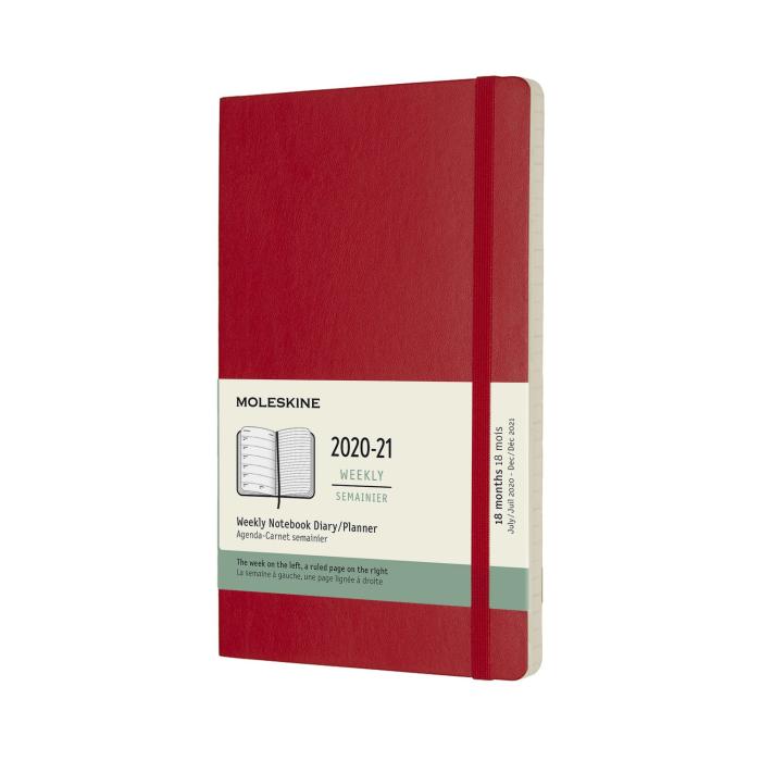 Moleskine Moleskine Veckokalender L Röd Soft 20/21 - Kalenderkungen.se
