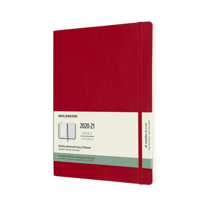 Moleskine Moleskine Veckokalender XL Röd Mjuk 20/21 - Kalenderkungen.se