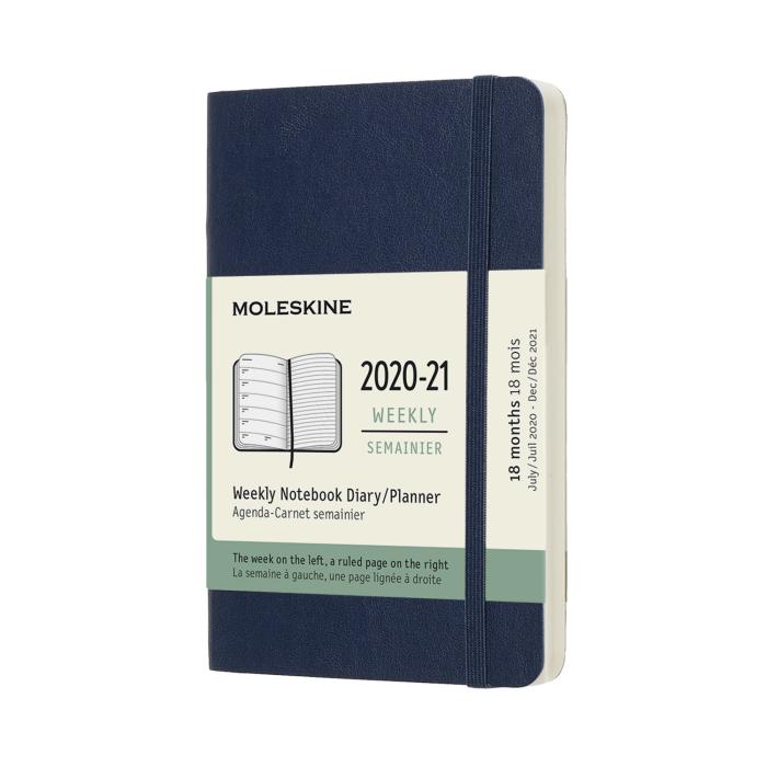 Moleskine Moleskine Veckokalender Pocket Blå soft 20/21 - Kalenderkungen.se