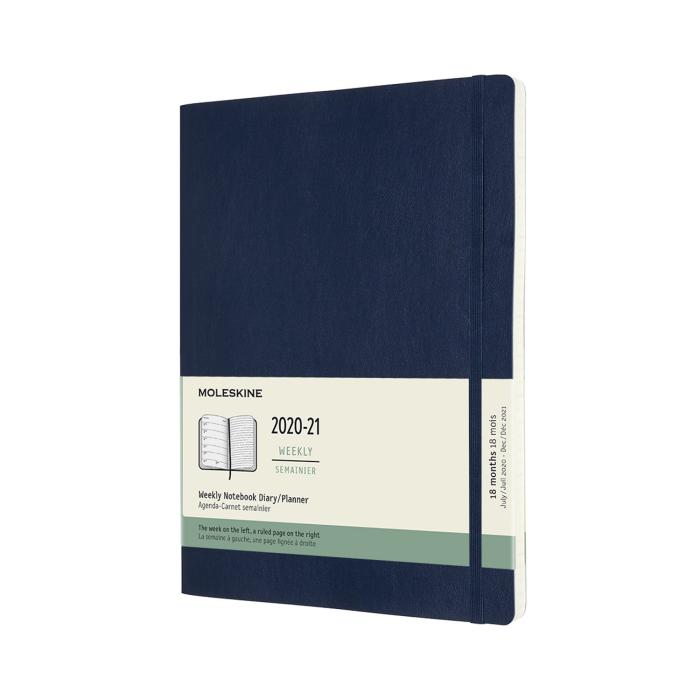 Moleskine Moleskine Veckokalender XL Blå Mjuk 20/21 - Kalenderkungen.se