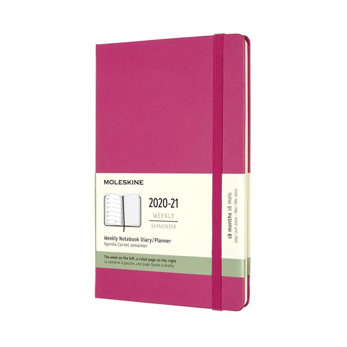 Moleskine Moleskine Veckokalender L Rosa Hård 20-21 - Kalenderkungen.se