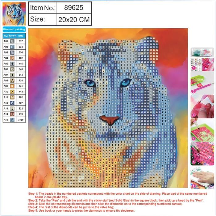 Pärlmosaik Diamond 20x20cm Tiger