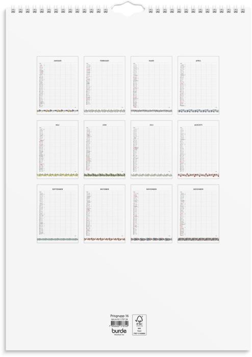 Familjekalender 2024 Illustrerad blomster