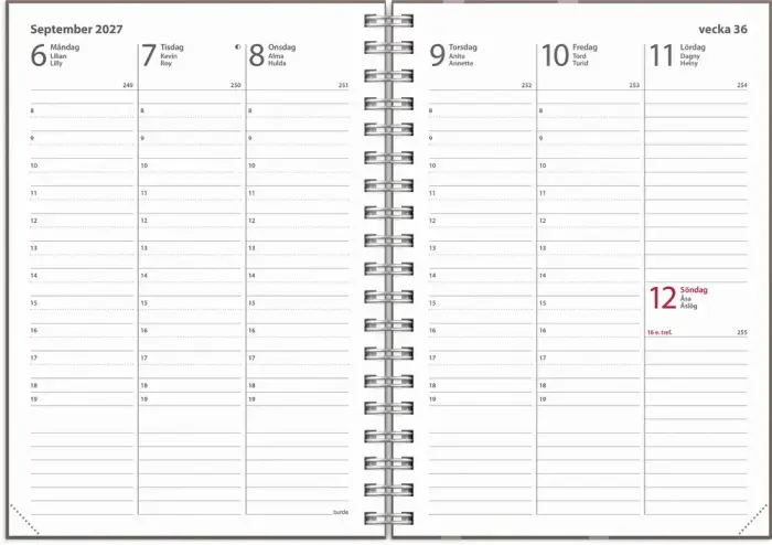 Kalender Weekly A6 Story brun 2027