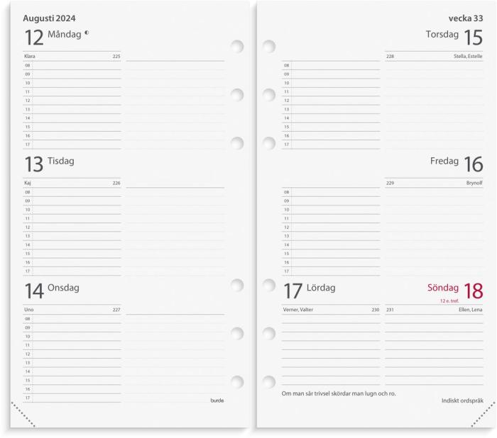 Regent Systemkalender brunt skinn 2024