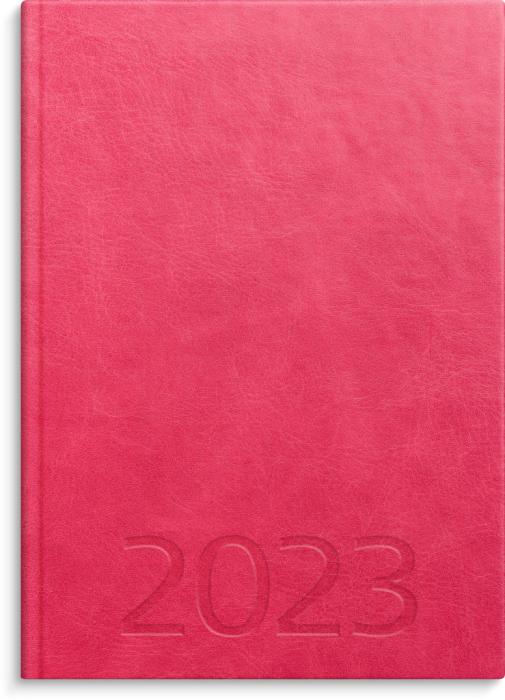 weekly a5 rosa konstläder 2023