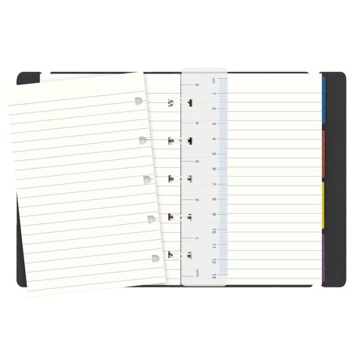 Filofax Notebook svart linjerad pocket
