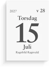 Kalender Dagblock 75x107 mm 2027