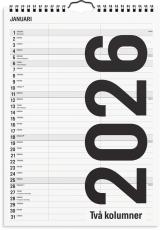 Familjekalender Black and white 2026