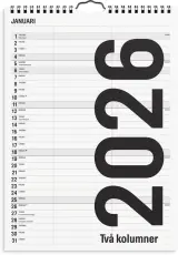 Familjekalender Black and white 2026