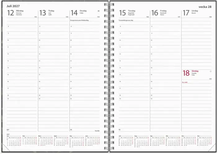 Kalender Weekly A5 Eco Line 2027