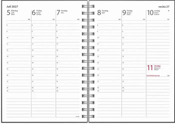 Kalender Weekly A6 Eco Line 2027