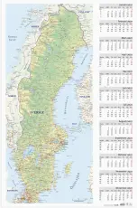 Kalender V&auml;ggblad Sverigekarta 2027