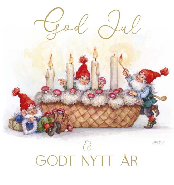 Julkort Cancerfonden 10-pack Räv och tomte/Rävar vid sjö