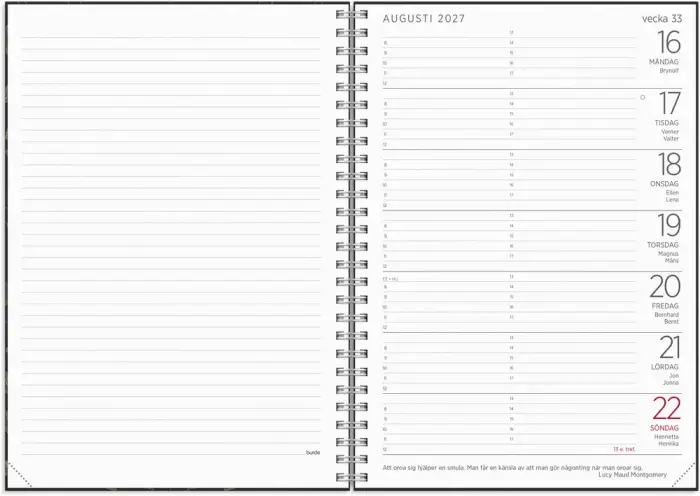 Stor Veckokalender Eco Line 2027