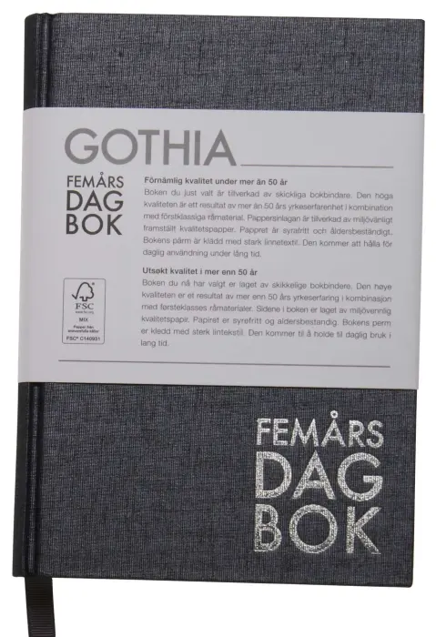 5-årsdagbok Svart
