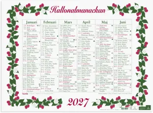 V&auml;ggkalender Stora Hallonalmanackan 2027