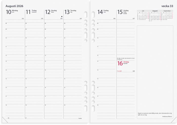 Business Systemkalender svart konstläder 2026