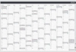 Kalender V&auml;ggblad Elegant 980x680mm 2028