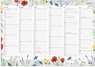 Kalender V&auml;ggblad Blomster 2027