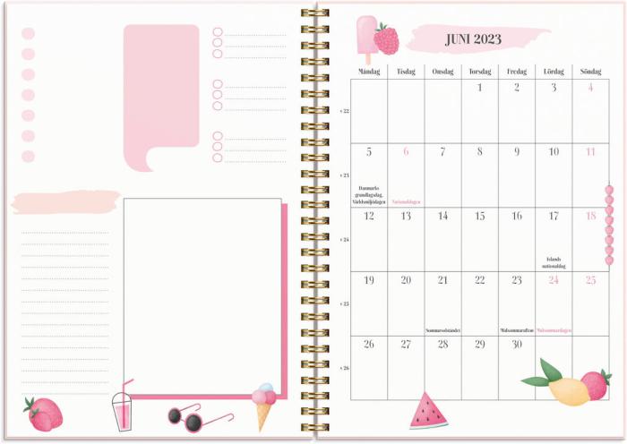 Life planner A5 rosa 2023