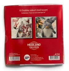 Julkort Barncancerfonden 10-pack Tomte med gr&aring; luva 