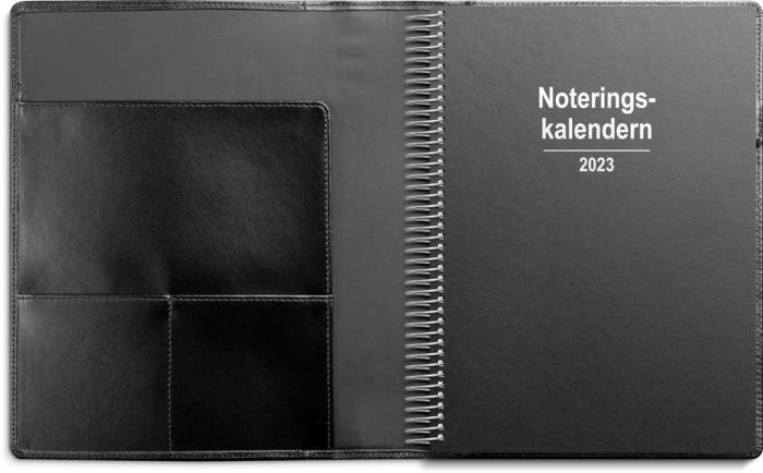 Noteringskalender svart skinn 2023