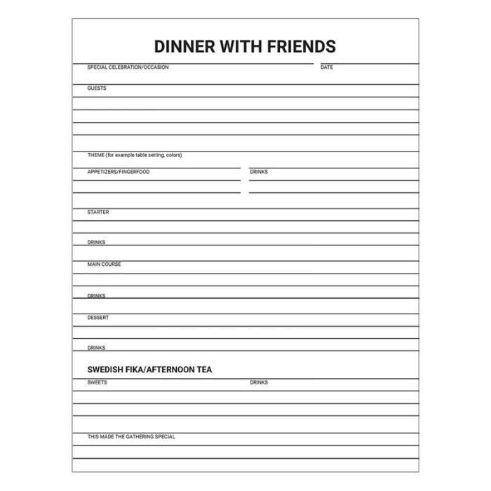 Recipe & Dinner Journal Rough Linen