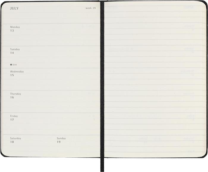 Moleskine Veckokalender Pocket Svart Hard 25/26