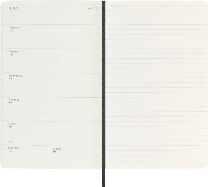 Moleskine Veckokalender L Svart Soft 25/26 