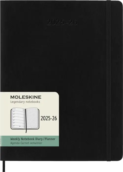 Moleskine Veckokalender XL Svart Mjuk 25/26