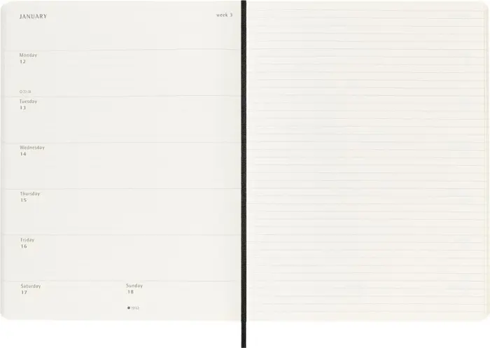 Moleskine Veckokalender XL Svart Mjuk 25/26