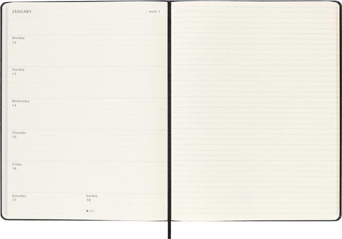Moleskine Veckokalender XL Svart Mjuk 25/26