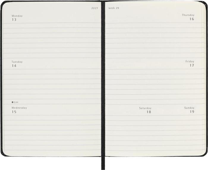 Moleskine Horizontal Weekly Black Hard pocket 25/26 