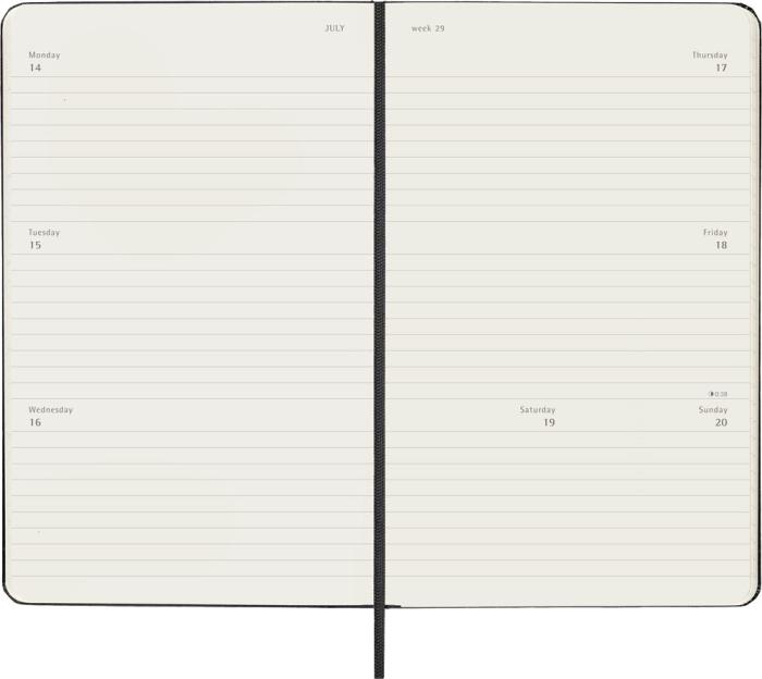 Kalender Moleskine Horizontal Weekly Black Hard Large 25/26