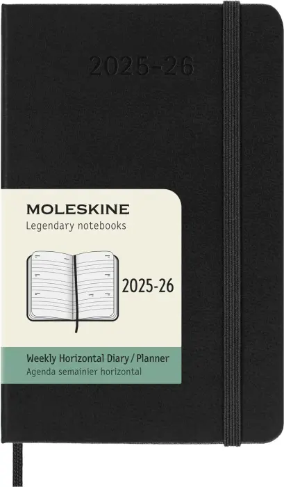 Moleskine Horizontal Weekly Black Hard pocket 25/26 