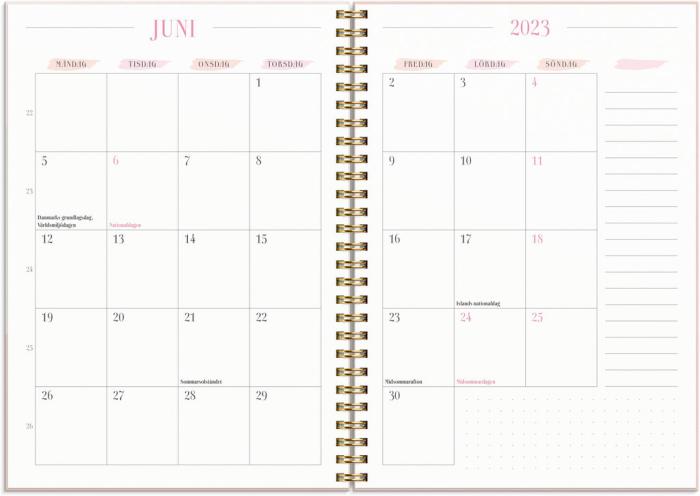 Life Planner Pink, horisontell 2023