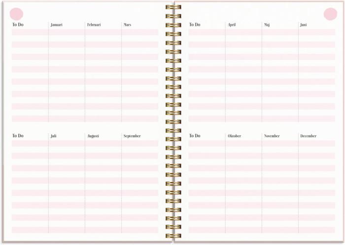 Life Planner Pink, horisontell 2023