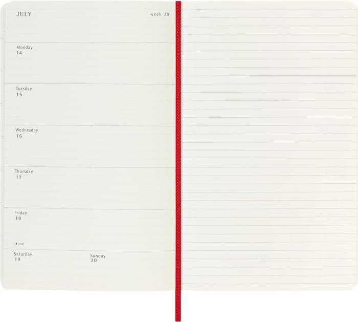 Moleskine Veckokalender L Soft 25/26 Red