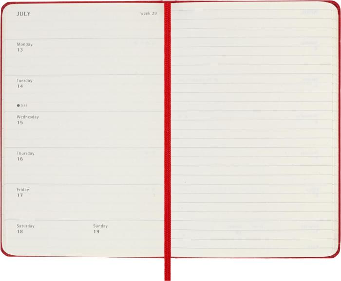 Moleskine Veckokalender Pocket hard 25/26 Red