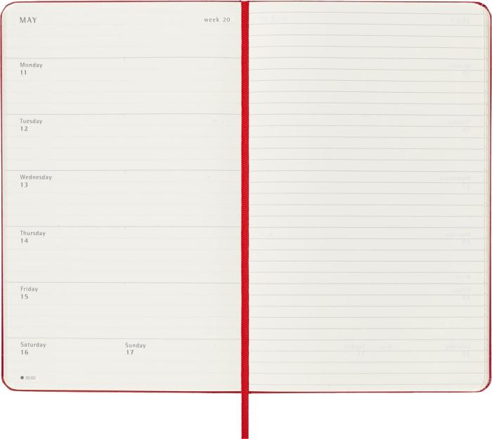 Moleskine Veckokalender L Hård 25/26 Red