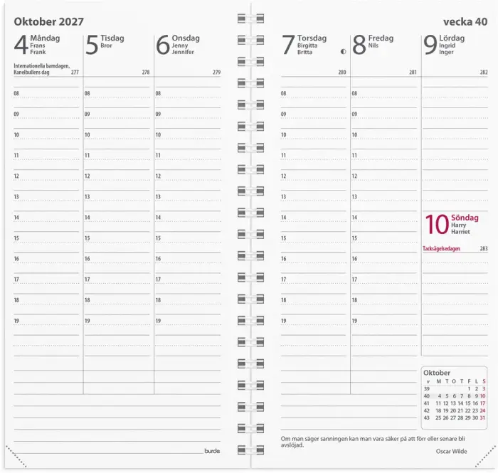 Planner kalendersats Interplano II 2027