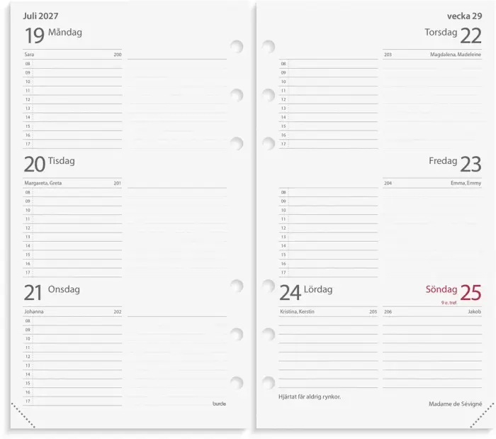 Kalender Regent grundsats 2027
