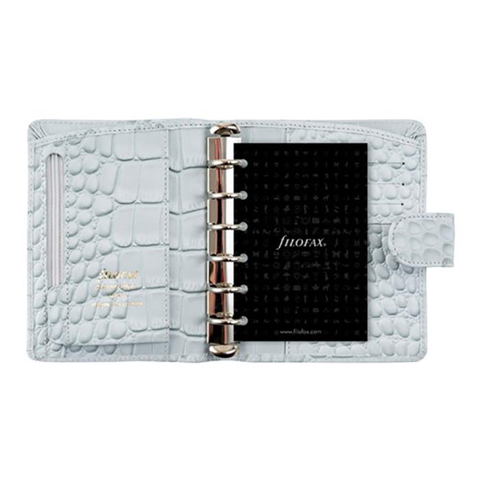 Filofax Classic Croc Pocket Silver