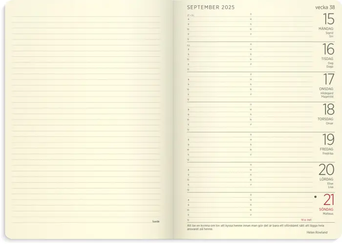 Stor Veckokalender Forma Deluxe svart 2025