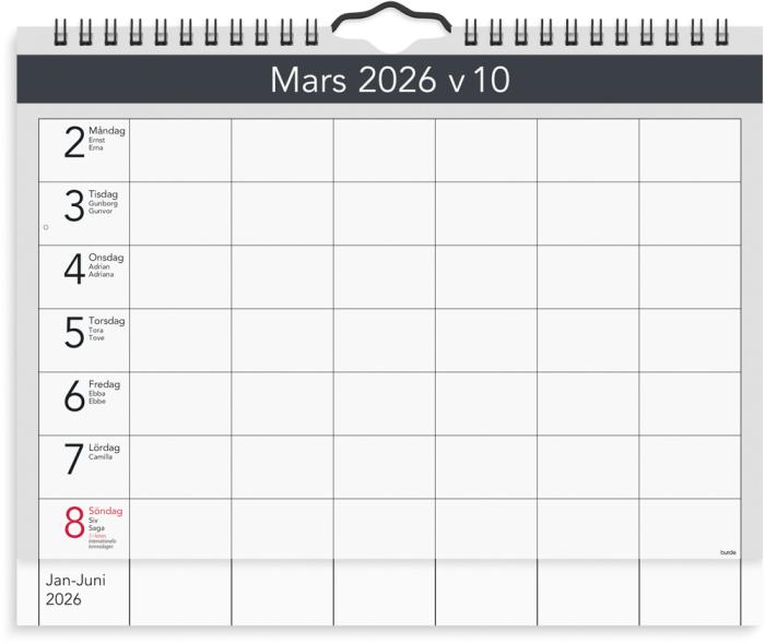 Väggagenda 2026